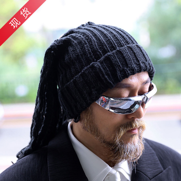 潮牌脏辫子针织街头休闲毛线帽