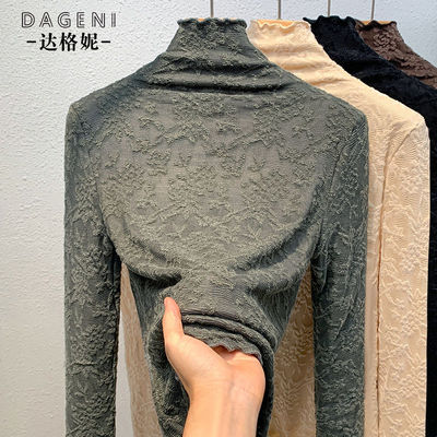 常规/加绒蕾丝花边打底衫女