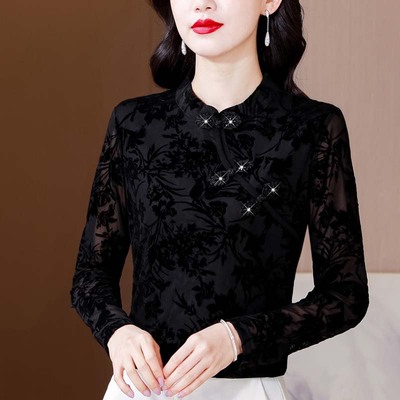 半高领蕾丝打底衫女内搭2026