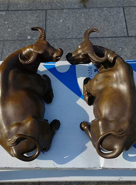 产地直销宜兴紫砂茶宠摆件工艺品风调雨顺水家用卧牛古铜泥手工