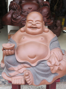 宜兴紫砂摆件佛像供养弥勒佛佛祖