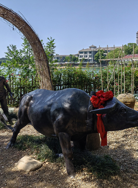 宜兴紫砂水牛摆件雕塑生肖礼品