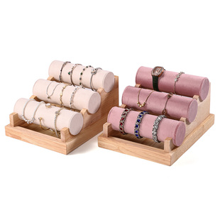 实木三层手镯展示架立式手串手链收纳架摆摊饰品架珠宝展示道具