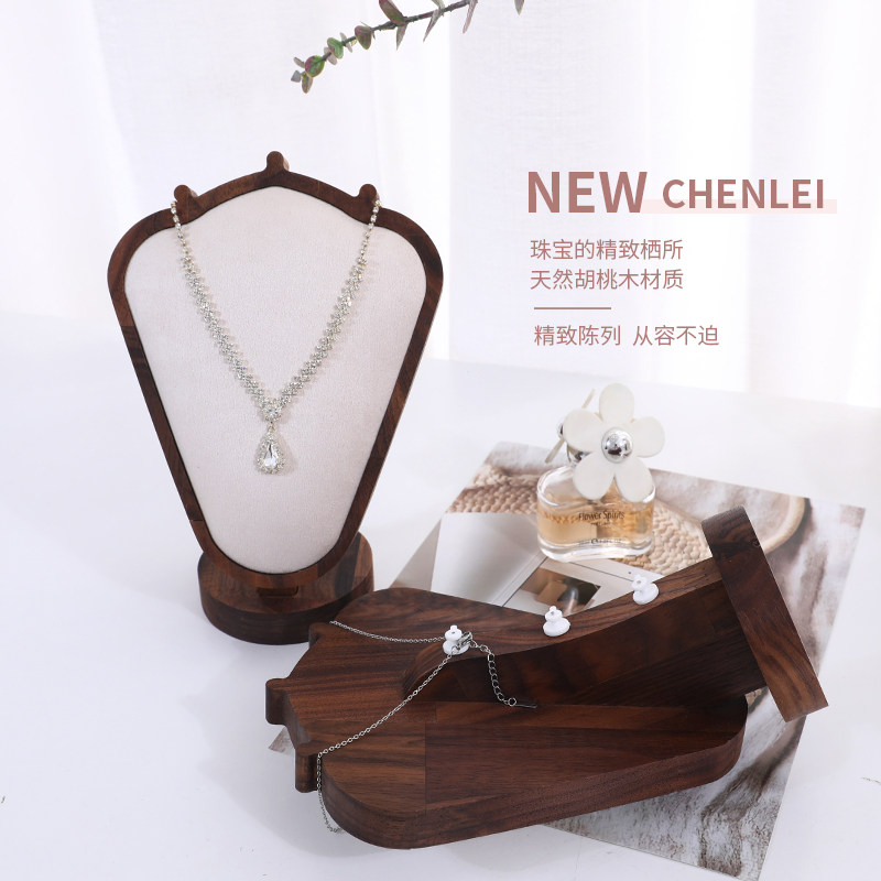 胡桃木项链展示架人像模特首饰架