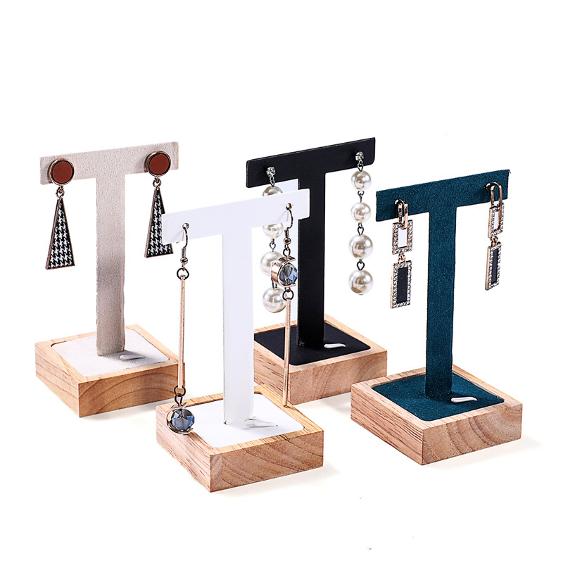木质T型耳环展示架耳钉架耳饰架