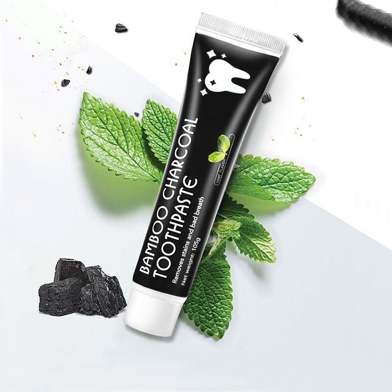 bamboo charcoal toothpaste椰子壳活性炭黑色亮白李佳琦竹炭牙膏
