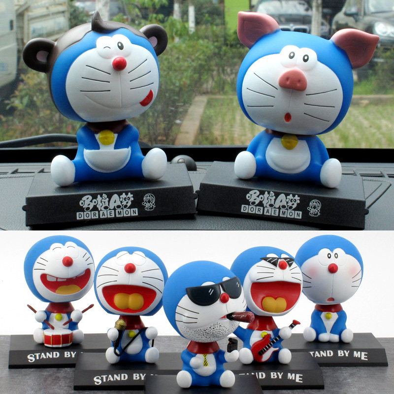摇头公仔手办抽创意蓝胖子个性汽车摆件送老公车载可爱叮当猫烟