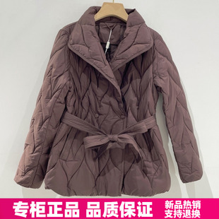 翻领羽绒服外套 百搭系带轻薄款 紫萱雅MBY25D166锦彧2025冬季 时尚