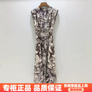 紫萱雅MBY26B093芳兰蕊2026夏季时尚减龄无袖印花气质天丝连衣裙