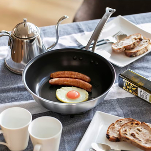 日本制 中尾不沾涂层炒锅奶锅平底锅 24cm21cm深 当归推荐款N-164