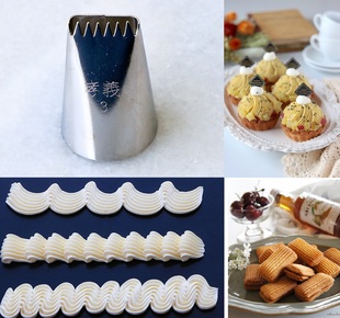 日本孝义两面单面锯齿SA3号4号家用饼干蛋糕裱花嘴 烘焙工