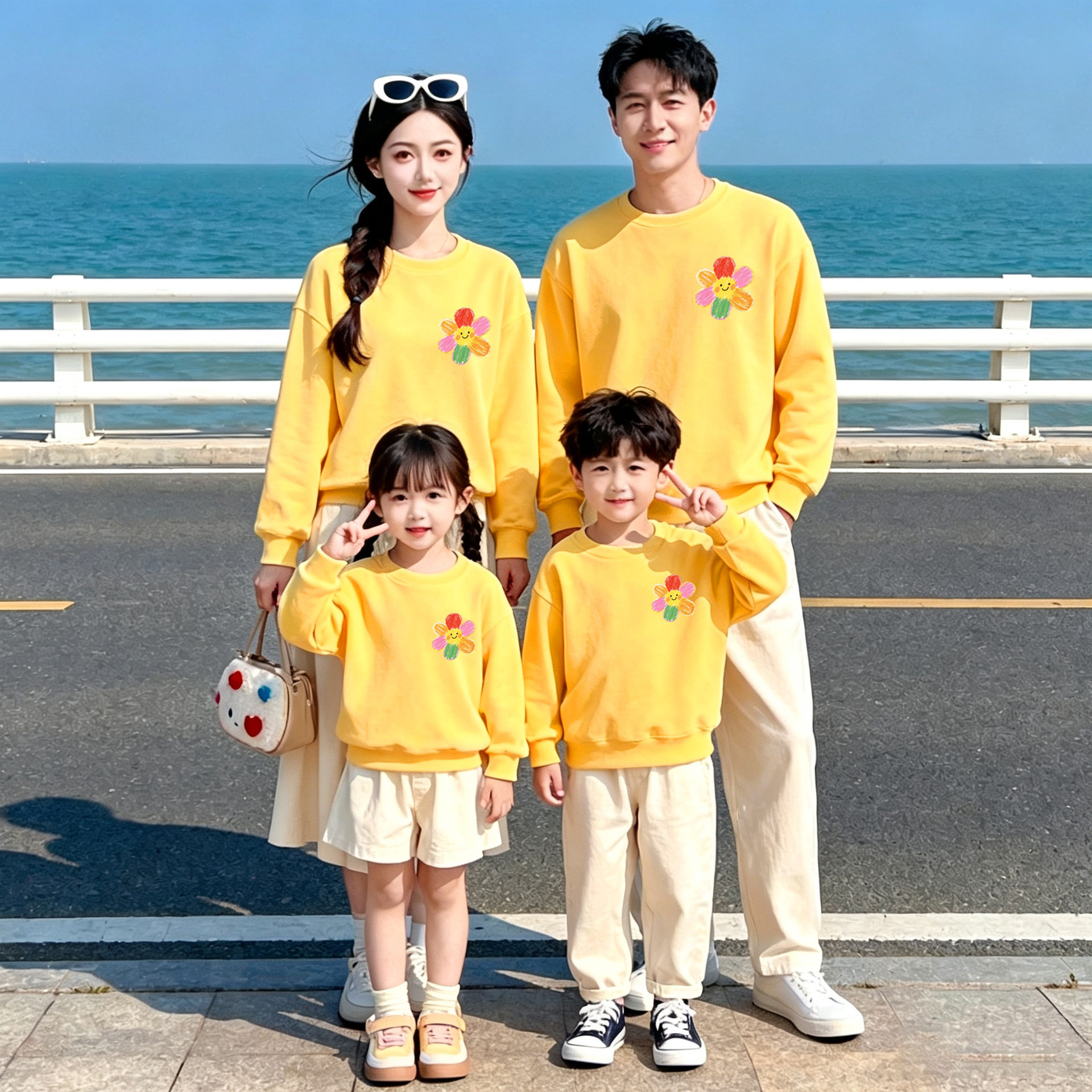 纯棉母女儿童卫衣定制logo幼儿园小学生班服运动会亲子装秋冬长袖