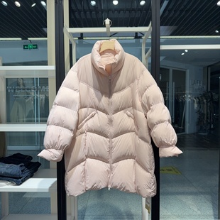 泡芙云朵宽松韩系羽绒服90白鸭绒2025冬季 保暖外套 简约立领中长款