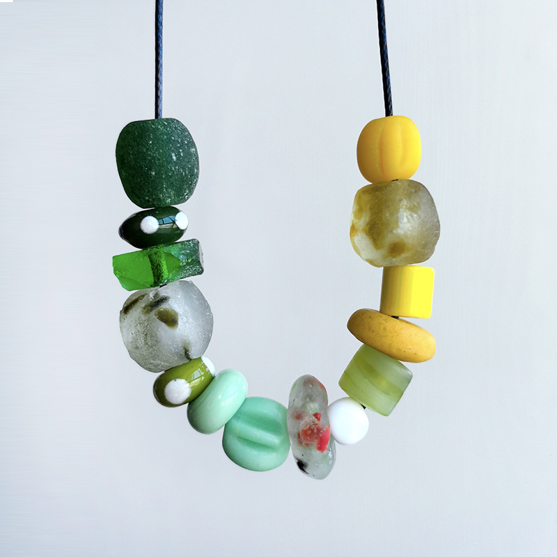 花糖｜进口非洲彩绘管珠圆珠碎碎冰diy隔珠饰品手作项链混合散珠2