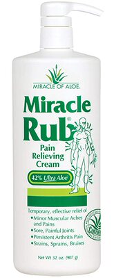 Miracle Rub Pain Relieving Cream with 42% Aloe,32 OZ tube  F