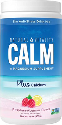 Natural Vitality Calm PLUS Calcium Supplement Powder, Raspbe