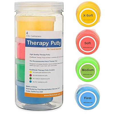 Premium Quality Therapy Putty (4 Pack, 3-oz Each) for Hand E