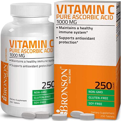 Vitamin C 1000 mg Premium Non-GMO Ascorbic Acid - Maintains