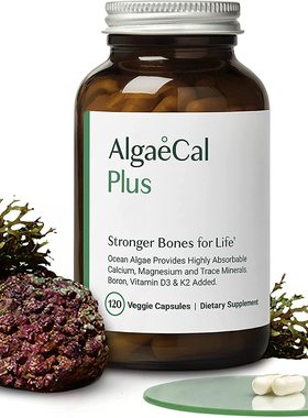 美国代购AlgaeCal Plus - Calcium Supplement, Natural Red Alga