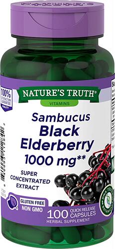Nature's Truth Sambucus Black Elderberry 100 Capsules, 100 C