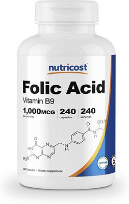 Nutricost Folic Acid (Vitamin B9) 1000 mcg, 240 Capsules