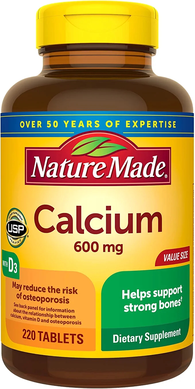 美国代购Nature Made Calcium 600 mg with Vitamin D3, Dietary