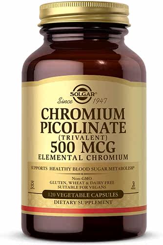 代购Solgar Chromium Picolinate 500 mcg, 120 Vegetable Ca