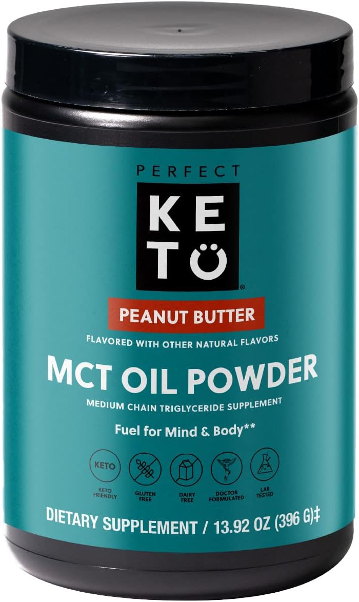 美国代购Perfect Keto MCT Oil C8 Powder, Coconut Medium Chain