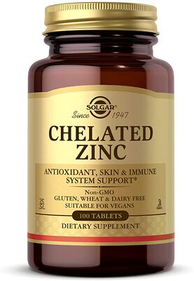 美国代购Solgar Chelated Zinc, 100 Tablets - Zinc for Healthy