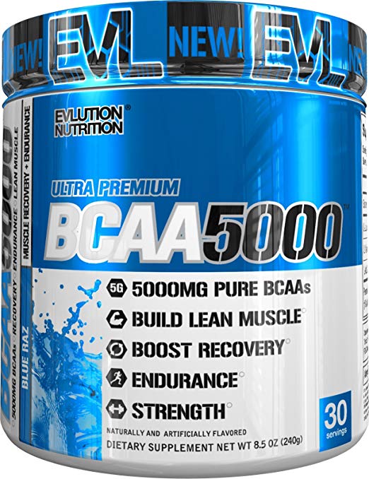 Evlution Nutrition BCAA5000 Powder 5 Grams of Premium BCAAs