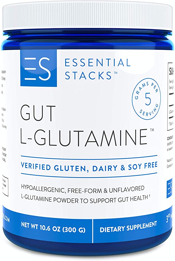 美国代购Essential Stacks Gut L-Glutamine Powder - Gluten, Da