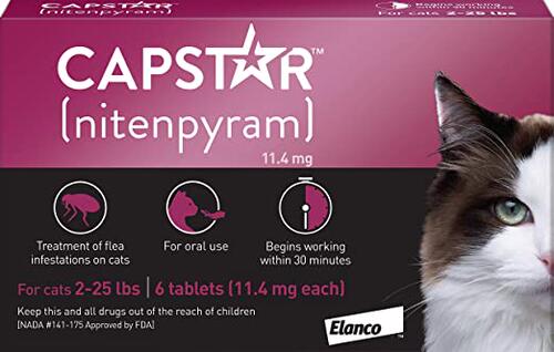 Capstar Fast-Acting Oral Flea Treatment for Cats, 6 Doses, 1