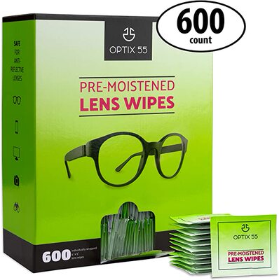 Eyeglass Cleaner Lens Wipes - 600 Pre-Moistened Individual W