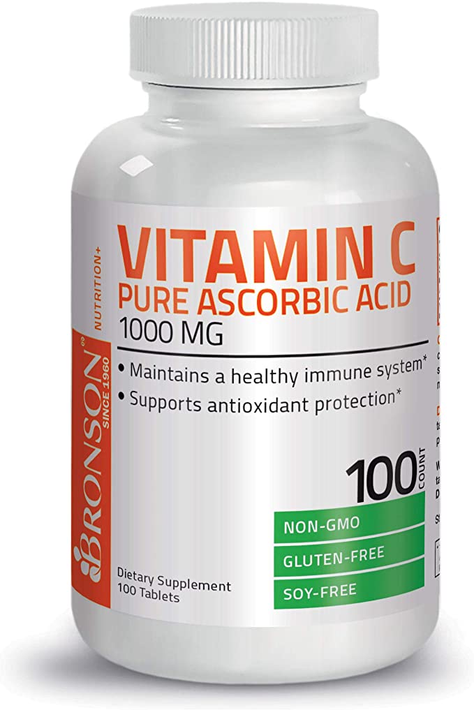Vitamin C 1000 mg Premium Non-GMO Ascorbic Acid - Maintains
