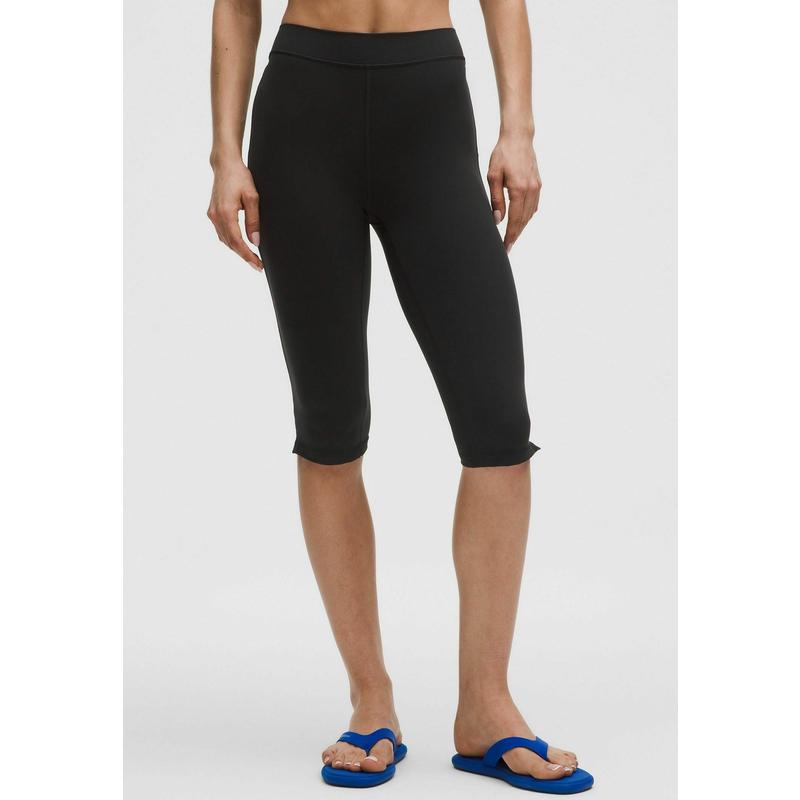 lululemon/露露乐蒙女式高腰收口紧身裤运动 leggings 黑色高弹修