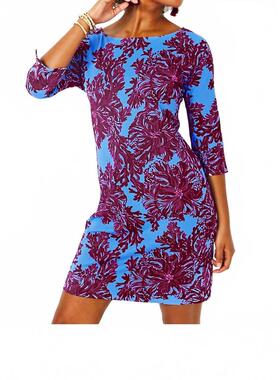 代购Lilly Pulitzer女士连衣裙显瘦防晒雪纺印花夏季度假短裙