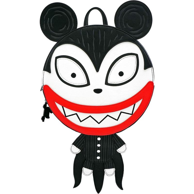 代购Loungefly女士双肩包大容量轻便拉链开合多口袋黑色白色红色