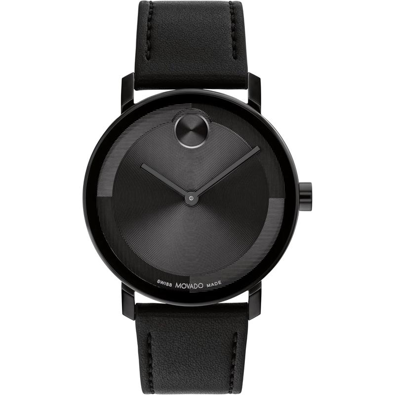 代购Movado摩凡陀男士腕表防水夜光计时瑞士机芯黑色皮带钢壳