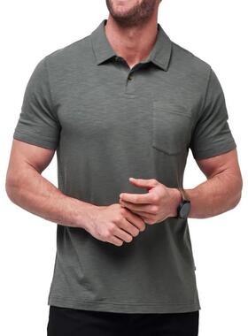 代购TravisMathew男士POLO衫透气舒适弹性贴身短袖灰色轻量柔软