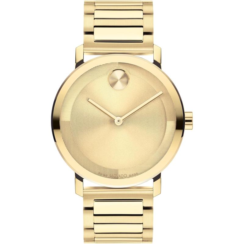 代购Movado摩凡陀男士腕表计时夜光瑞士机芯防刮金属钢带金色