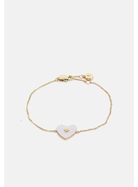 代购Fossil化石手链女士优雅简约精致百搭金色心形吊坠装饰水晶