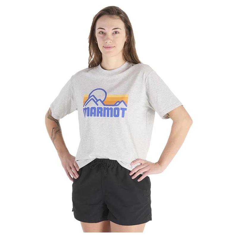 MARMOT/马魔山女式速干T恤清爽透气棉涤混纺休闲百搭防晒衣