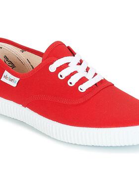 代购Victoria男士帆布鞋轻便舒适日常穿着透气设计简约风格红色