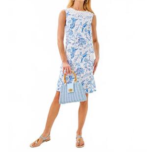 夏季 代购 棉质无袖 Pulitzer女士连衣裙显瘦修身 度假短裙 Lilly