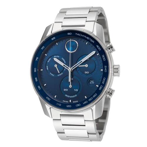 海外代购Movado/摩凡陀男士欧美腕表计时码表星期日历不锈钢表带
