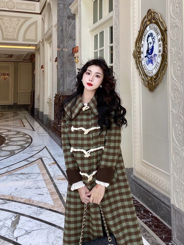 tsmade双面呢学院风牛角扣