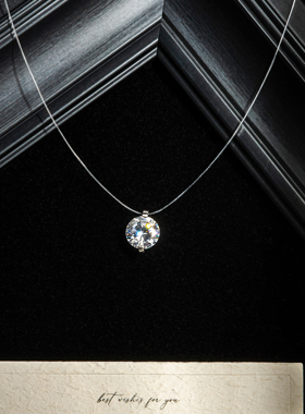 真925银高货人鱼眼泪隐形透明项链百搭时尚叠戴锁骨链经典款爆款