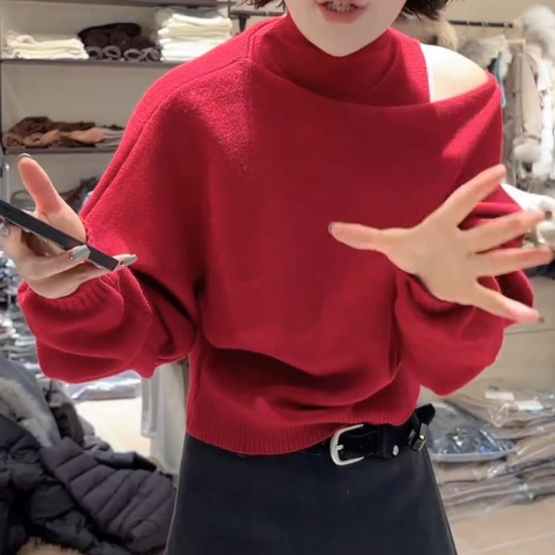 大码韩版高领针织背心上衣两件套女冬季新款胖mm巨好看漂亮小套装