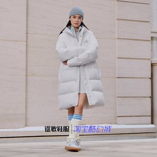 阿迪达斯男子冬季新款鸭绒舒适百搭宽松运动休闲长款羽绒服KQ5515