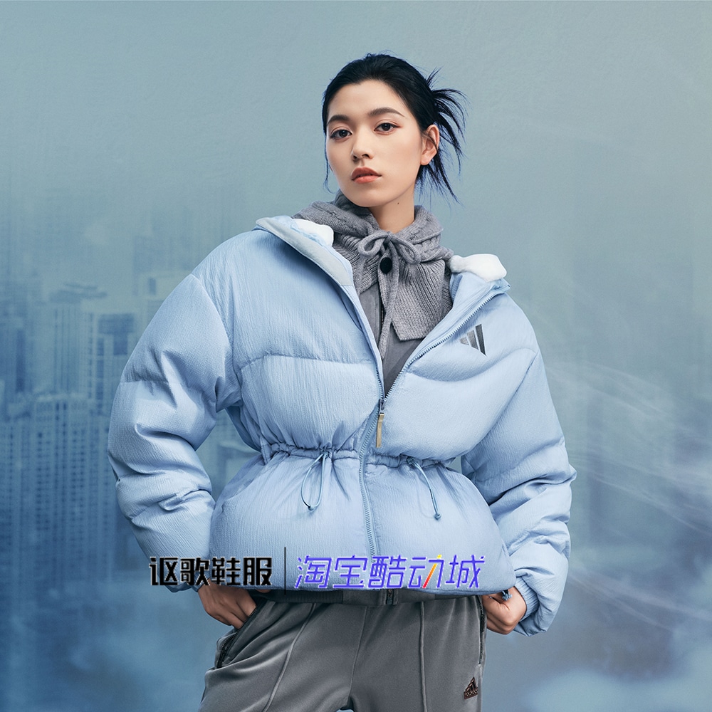 阿迪达斯女子保暖透气连帽羽绒服